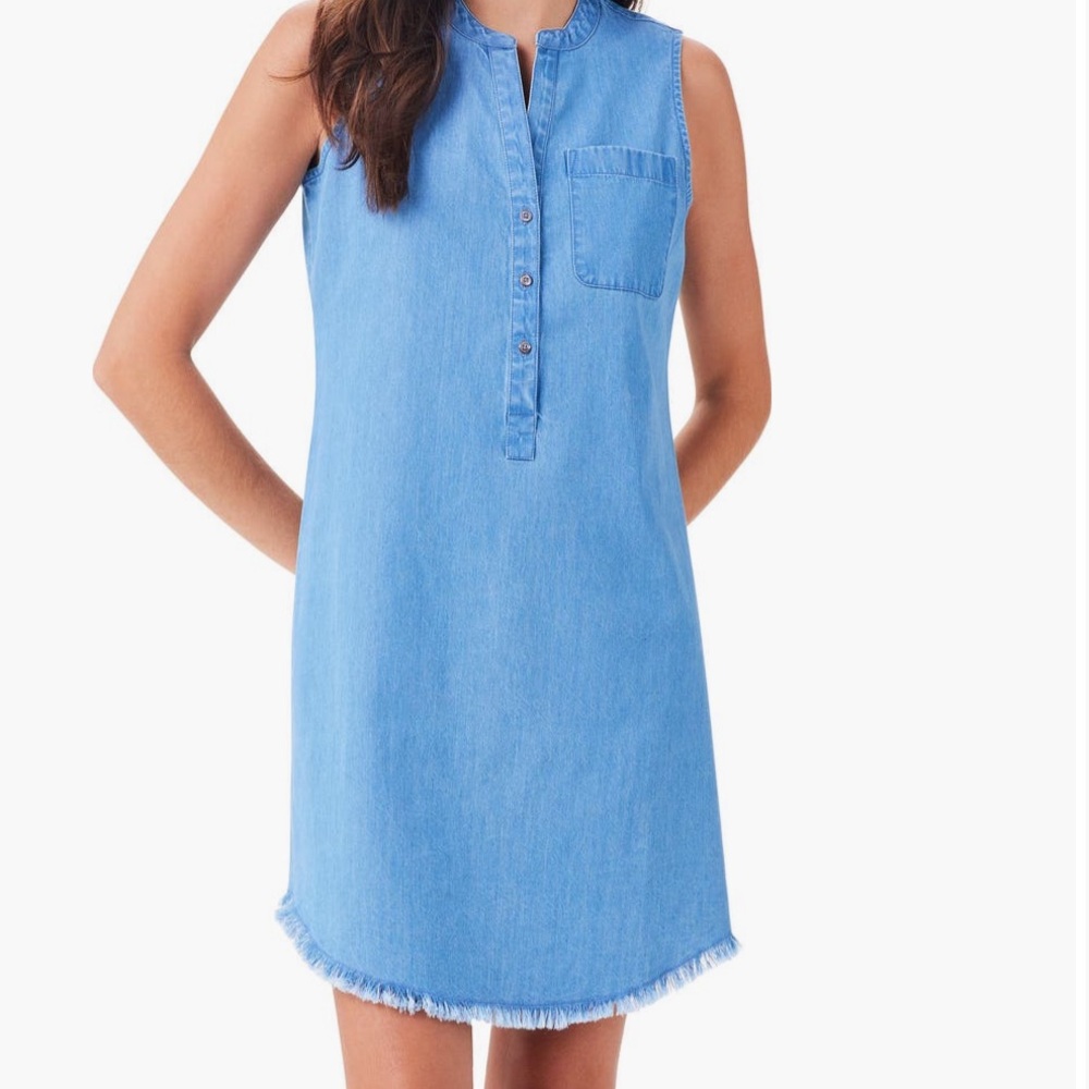 Nic + Zoe drapey denim dress M NWT